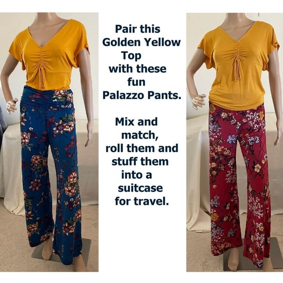 Womens Top T Shirt Golden Yellow Casual Flutter Short Sleeve sz S - Picture 6 of 13